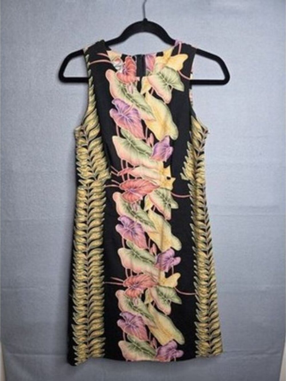Vtg 90s Hawaiian Tropical Floral Print Sheath Made In Hawaii Hilo Hattie Size 8